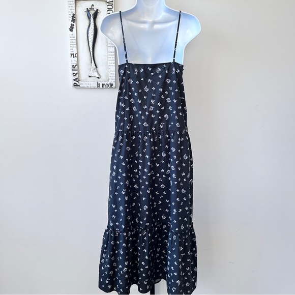 Who What Wear Black Floral 100% Cotton Maxi Dress Size M - Picture 7 of 11